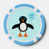 Niedlich Blue Baby Boy Penguin Pokerchips (Rückseite)