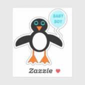 Niedlich Blue Baby Boy Penguin Shaped Aufkleber (Blatt)