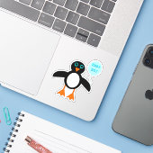 Niedlich Blue Baby Boy Penguin Shaped Aufkleber (Laptop mit iPhone)