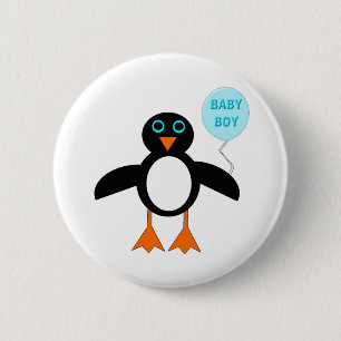 Niedlich Blue Baby Boy Pinguin Button