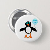 Niedlich Blue Baby Boy Pinguin Button (Vorne & Hinten)