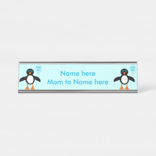 Niedlich Blue Baby Boy Pinguin Custom Desk Schild