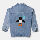 Niedlich Blue Baby Boy Pinguin Gender Reveal Jeansjacke (Rückseite)