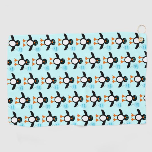 Niedlich Blue Baby Boy Pinguin Golf Handtuch (Horizontal)