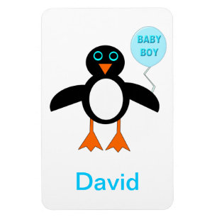 Niedlich Blue Baby Boy Pinguin - individuell anpas Magnet