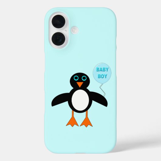 Niedlich Blue Baby Boy Pinguin iPhone Case (Rückseite)