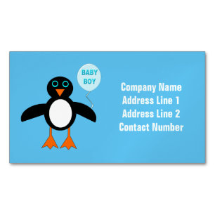 Niedlich Blue Baby Boy Pinguin Magnetic Business C Magnetische Visitenkarte