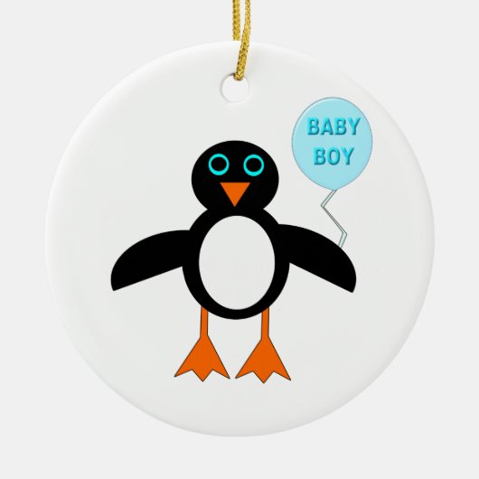Niedlich Blue Baby Boy Pinguin Ornament (Vorne)