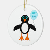 Niedlich Blue Baby Boy Pinguin Ornament (Links)