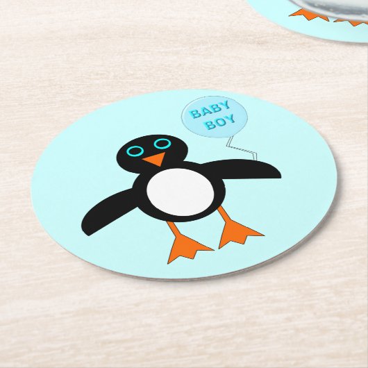 Niedlich Blue Baby Boy Pinguin Paper Untersetzer (Angewinkelt)