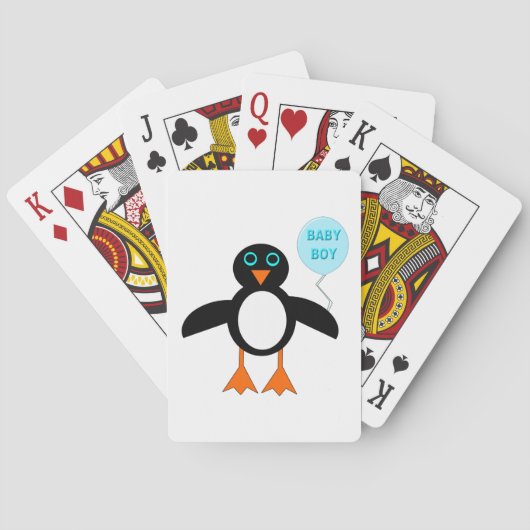 Niedlich Blue Baby Boy Pinguin Spielkarten (Rückseite)