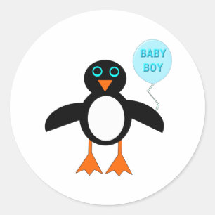 Niedlich Blue Baby Boy Pinguin Stickers