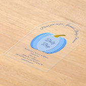 Niedlich Blue Baby Boy Pumpkin Custom Baby Dusche Acryleinladungen (Ablage )