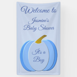 Niedlich Blue Baby Boy Pumpkin Custom Baby Dusche Banner