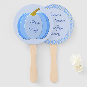 Niedlich Blue Baby Boy Pumpkin Custom Baby Dusche Fächer