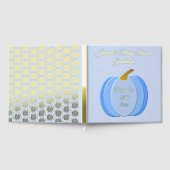 Niedlich Blue Baby Boy Pumpkin Custom Baby Dusche Gästebuch (Voll)