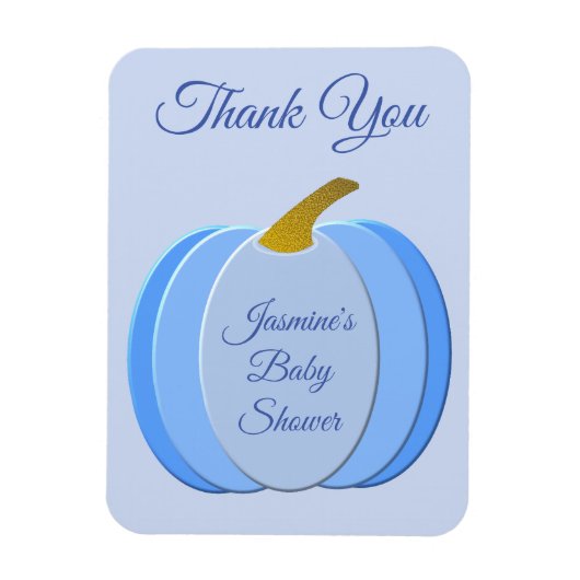 Niedlich Blue Baby Boy Pumpkin Custom Baby Dusche Magnet (Vertikal)