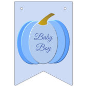 Niedlich Blue Baby Boy Pumpkin Custom Baby Dusche Wimpelkette (Erste Fahne)