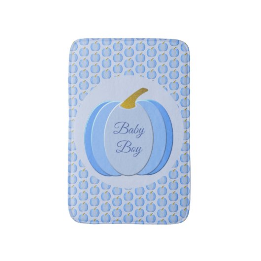 Niedlich Blue Baby Boy Pumpkin Custom Badematte (Vorderseite Vertikal)