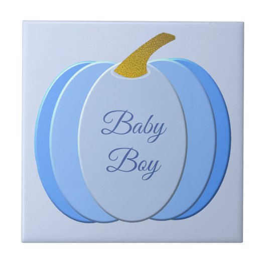 Niedlich Blue Baby Boy Pumpkin Custom Fliese (Vorderseite)