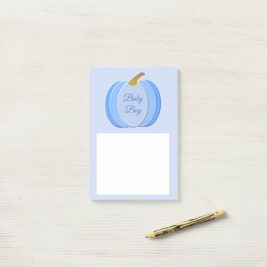 Niedlich Blue Baby Boy Pumpkin Custom Post-it Klebezettel (Auf Schreibtisch)
