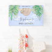 Niedlich Blue Baby Boy Sloth Baby Dusche Banner (Insitu)