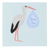 Niedlich Blue Baby Boy Storch Custom Foto Upload Würfel (Rechts)