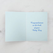 Niedlich Blue Baby Boy Storch Custom Karte (Innenseite)
