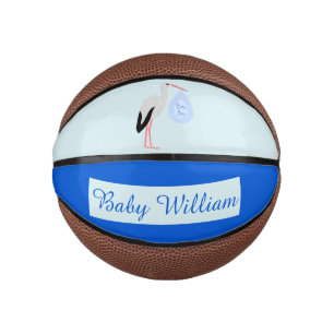 Niedlich Blue Baby Boy Storch Custom Mini Basketball