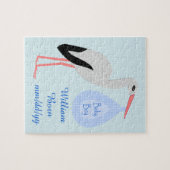 Niedlich Blue Baby Boy Storch Custom Puzzle (Horizontal)
