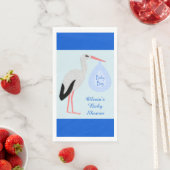 Niedlich Blue Baby Boy Stork Baby Dusche Custom Serviette (Beispiel)