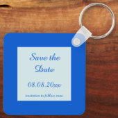 Niedlich Blue Baby Boy Stork Baby Dusche Schlüssel Schlüsselanhänger (Rückseite)