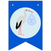 Niedlich Blue Baby Boy Stork Baby Dusche Wimpelkette (Dritte Fahne)