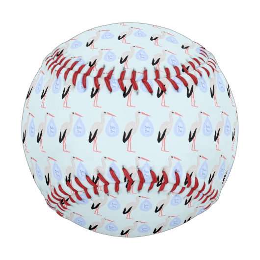 Niedlich Blue Baby Boy Stork Baseball (Vorderseite)