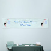 Niedlich Blue Baby Boy Stork Custom Baby Dusche Banner (Messeveranstaltung)