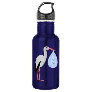 Niedlich Blue Baby Boy Stork Edelstahlflasche