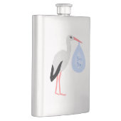 Niedlich Blue Baby Boy Stork Flachmann (Rechts)