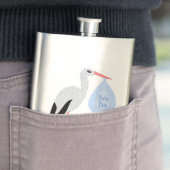 Niedlich Blue Baby Boy Stork Flachmann (Beispiel)