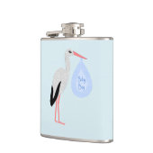 Niedlich Blue Baby Boy Stork Flachmann (Links)