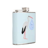 Niedlich Blue Baby Boy Stork Flachmann (Rechts)