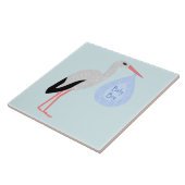 Niedlich Blue Baby Boy Stork Fliese (Seite)