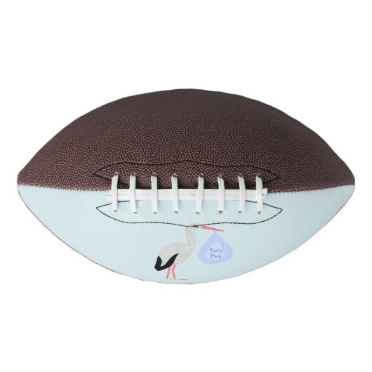 Niedlich Blue Baby Boy Stork Football (Vorderseite)