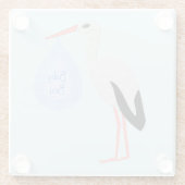 Niedlich Blue Baby Boy Stork Glasuntersetzer (Rückseite)