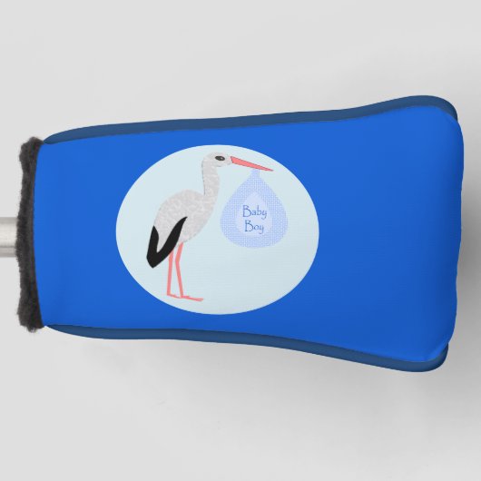Niedlich Blue Baby Boy Stork Golf Headcover (Vorderseite)