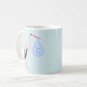Niedlich Blue Baby Boy Stork Kaffeetasse (Vorderseite Links)