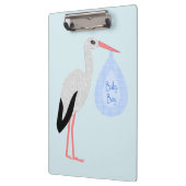 Niedlich Blue Baby Boy Stork Klemmbrett (Links)