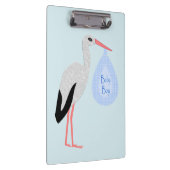 Niedlich Blue Baby Boy Stork Klemmbrett (Rechts)