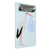 Niedlich Blue Baby Boy Stork Mini Klemmbrett (Schrägansicht)