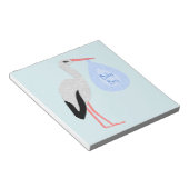Niedlich Blue Baby Boy Stork Notizblock (angewinkelt)