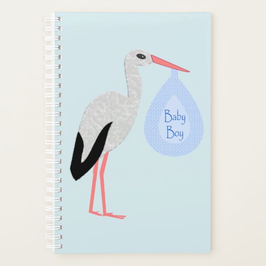 Niedlich Blue Baby Boy Stork Planer (Vorderseite)